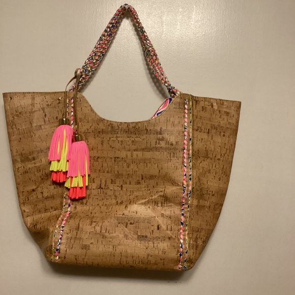 LILY PULITZER LARGETOTE BAG WITH TASSELS - Picture 3 of 14